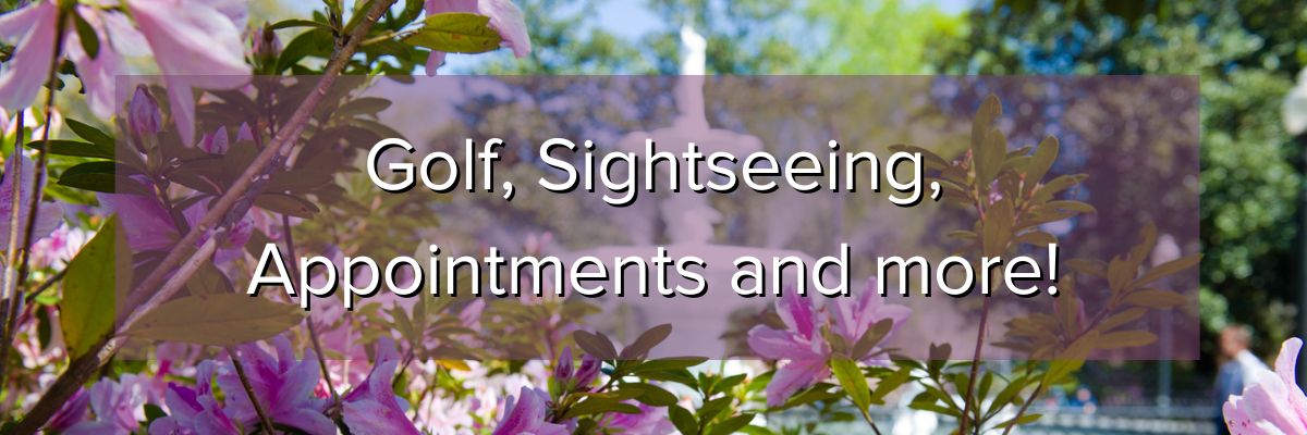 Golf, Sightseeing, Appointments and more! Golf, Sightseeing, Appointments and more!