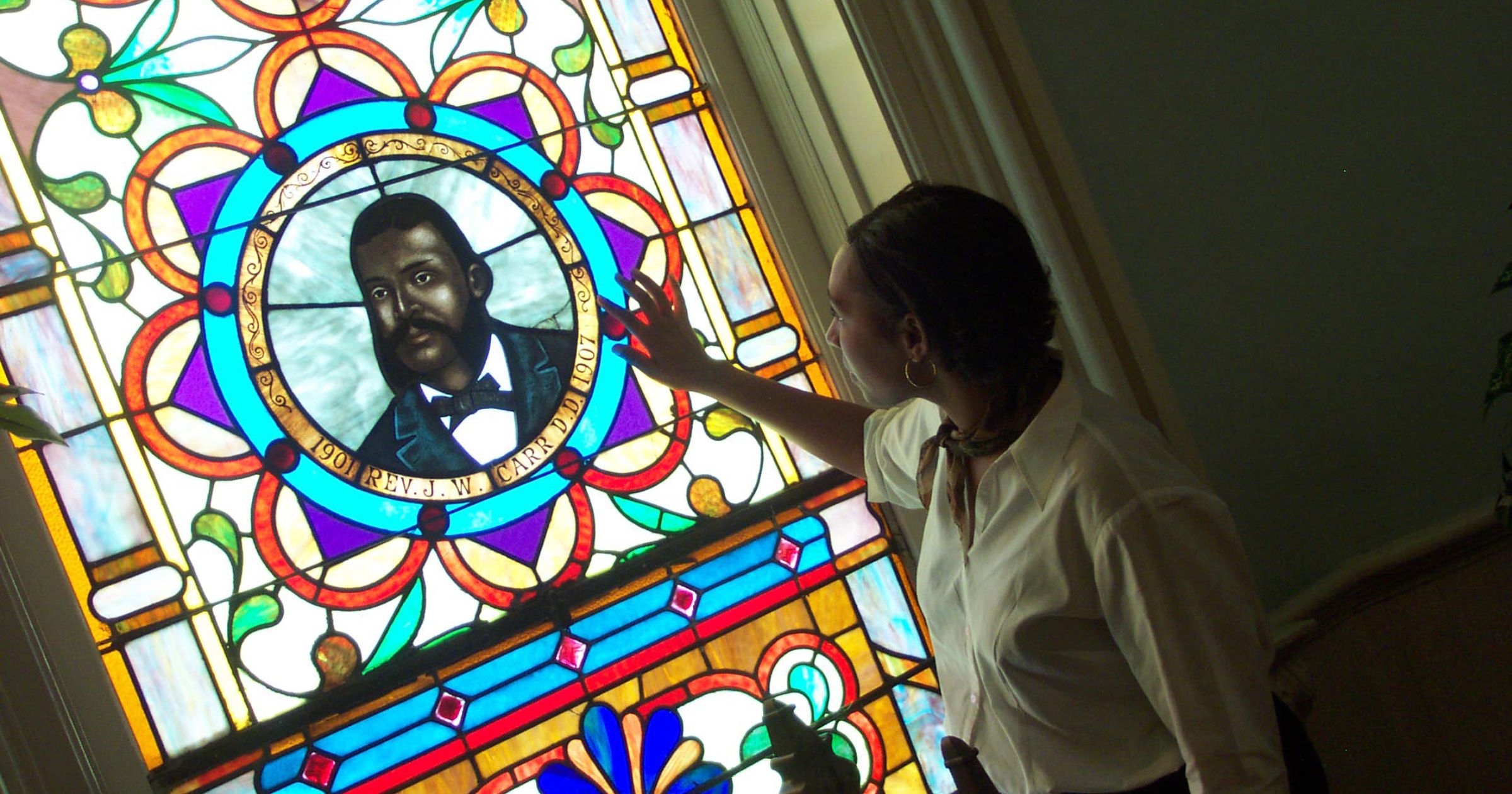 Stained Glass at First African Baptist Church_Photo courtesy of Visit Savannah Stained Glass at First African Baptist Church